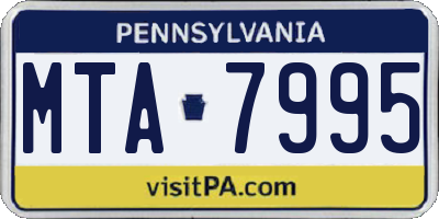 PA license plate MTA7995