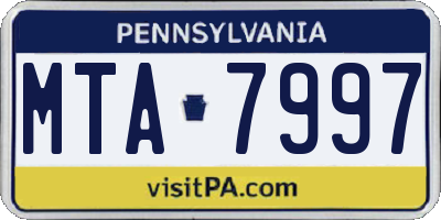 PA license plate MTA7997