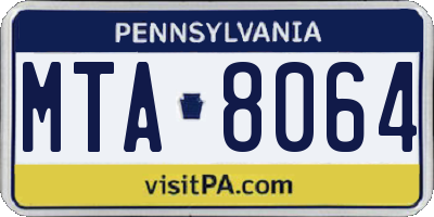 PA license plate MTA8064