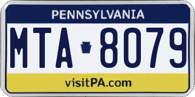PA license plate MTA8079