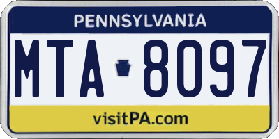 PA license plate MTA8097