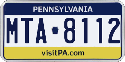 PA license plate MTA8112