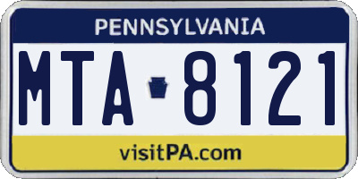 PA license plate MTA8121