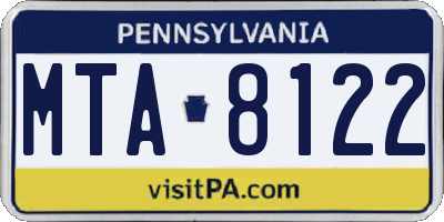 PA license plate MTA8122