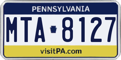 PA license plate MTA8127