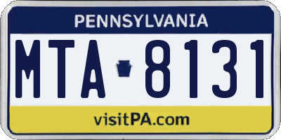 PA license plate MTA8131