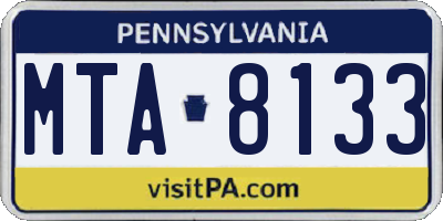 PA license plate MTA8133