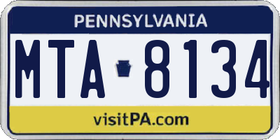 PA license plate MTA8134