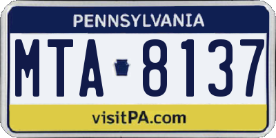PA license plate MTA8137