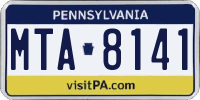 PA license plate MTA8141