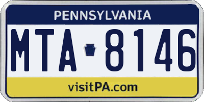 PA license plate MTA8146