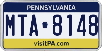 PA license plate MTA8148