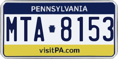 PA license plate MTA8153