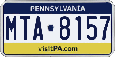 PA license plate MTA8157