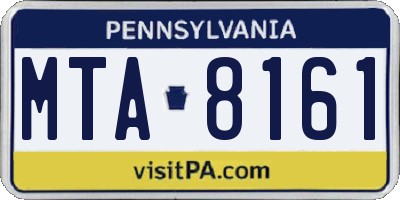 PA license plate MTA8161