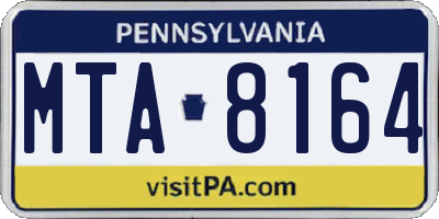 PA license plate MTA8164