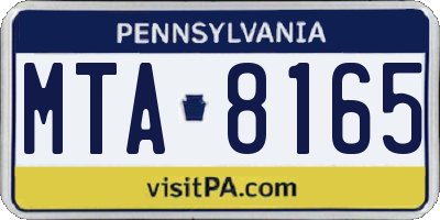 PA license plate MTA8165
