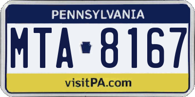 PA license plate MTA8167