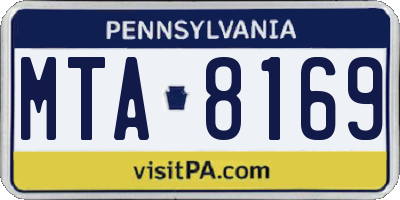 PA license plate MTA8169