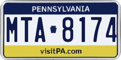 PA license plate MTA8174