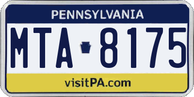 PA license plate MTA8175