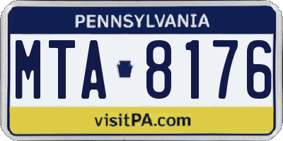 PA license plate MTA8176