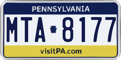 PA license plate MTA8177
