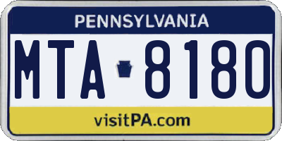 PA license plate MTA8180