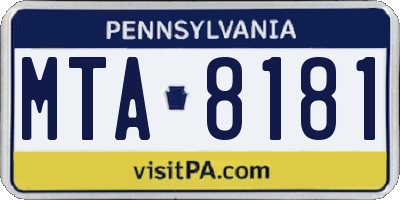 PA license plate MTA8181