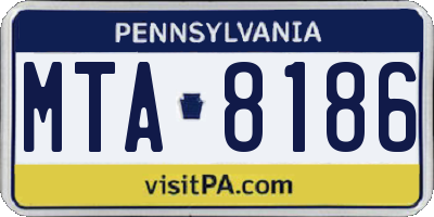 PA license plate MTA8186