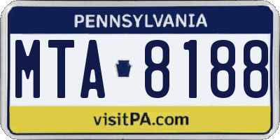 PA license plate MTA8188