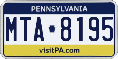 PA license plate MTA8195