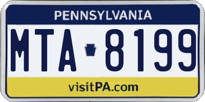 PA license plate MTA8199