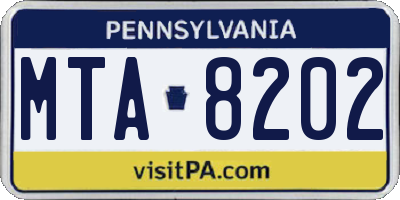 PA license plate MTA8202