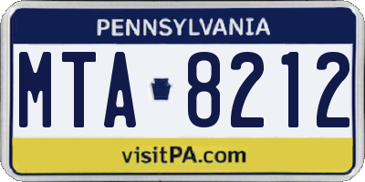 PA license plate MTA8212