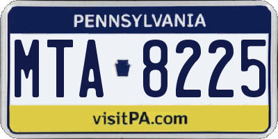 PA license plate MTA8225