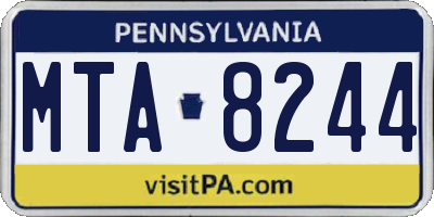 PA license plate MTA8244