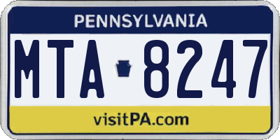 PA license plate MTA8247