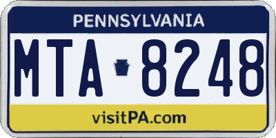 PA license plate MTA8248