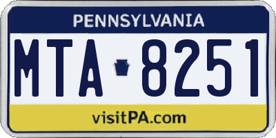 PA license plate MTA8251