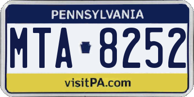 PA license plate MTA8252