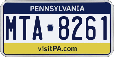 PA license plate MTA8261