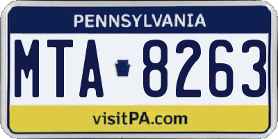 PA license plate MTA8263