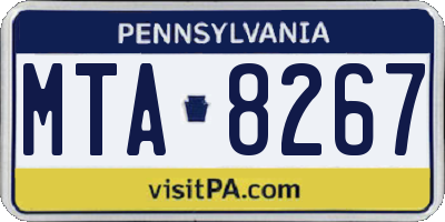 PA license plate MTA8267
