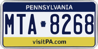 PA license plate MTA8268
