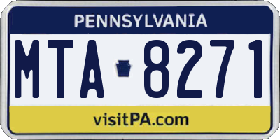PA license plate MTA8271