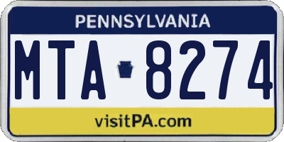 PA license plate MTA8274
