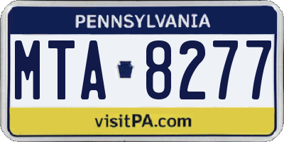 PA license plate MTA8277