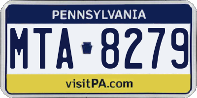 PA license plate MTA8279