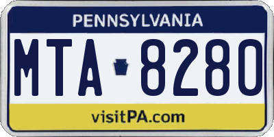 PA license plate MTA8280